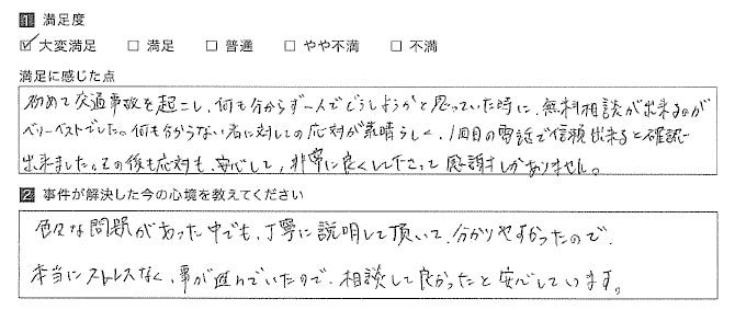 本当にストレスなく、事が進んでいた